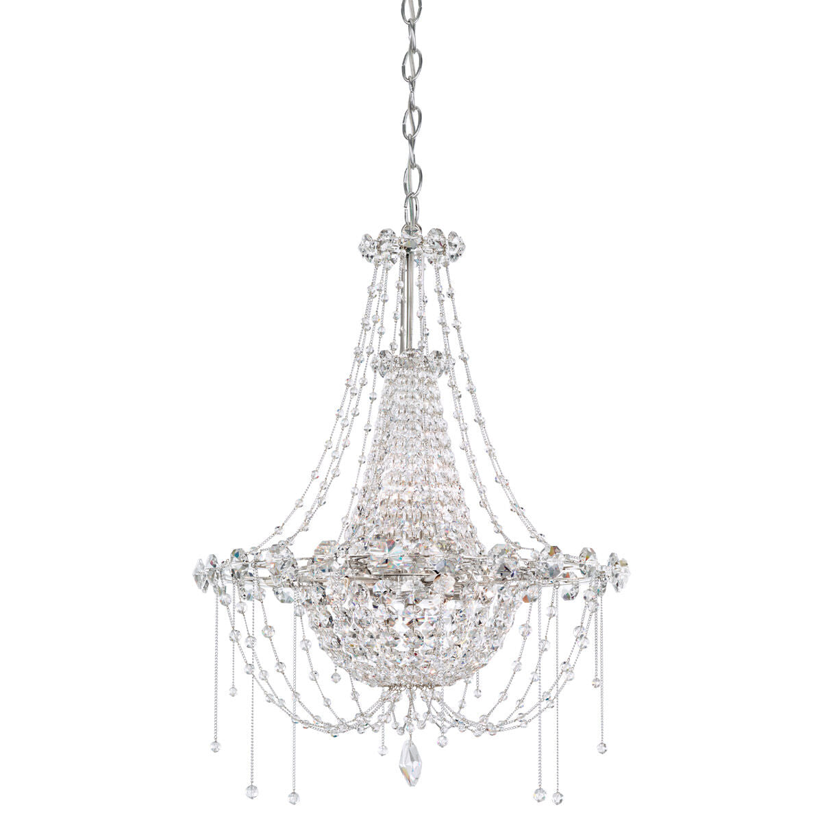 Cascading Crystal Basket Chandelier