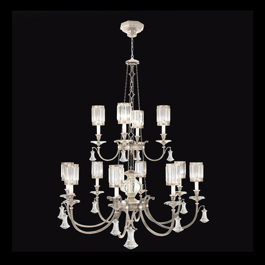 53-Inch Crystal Shade Round Chandelier / Silver