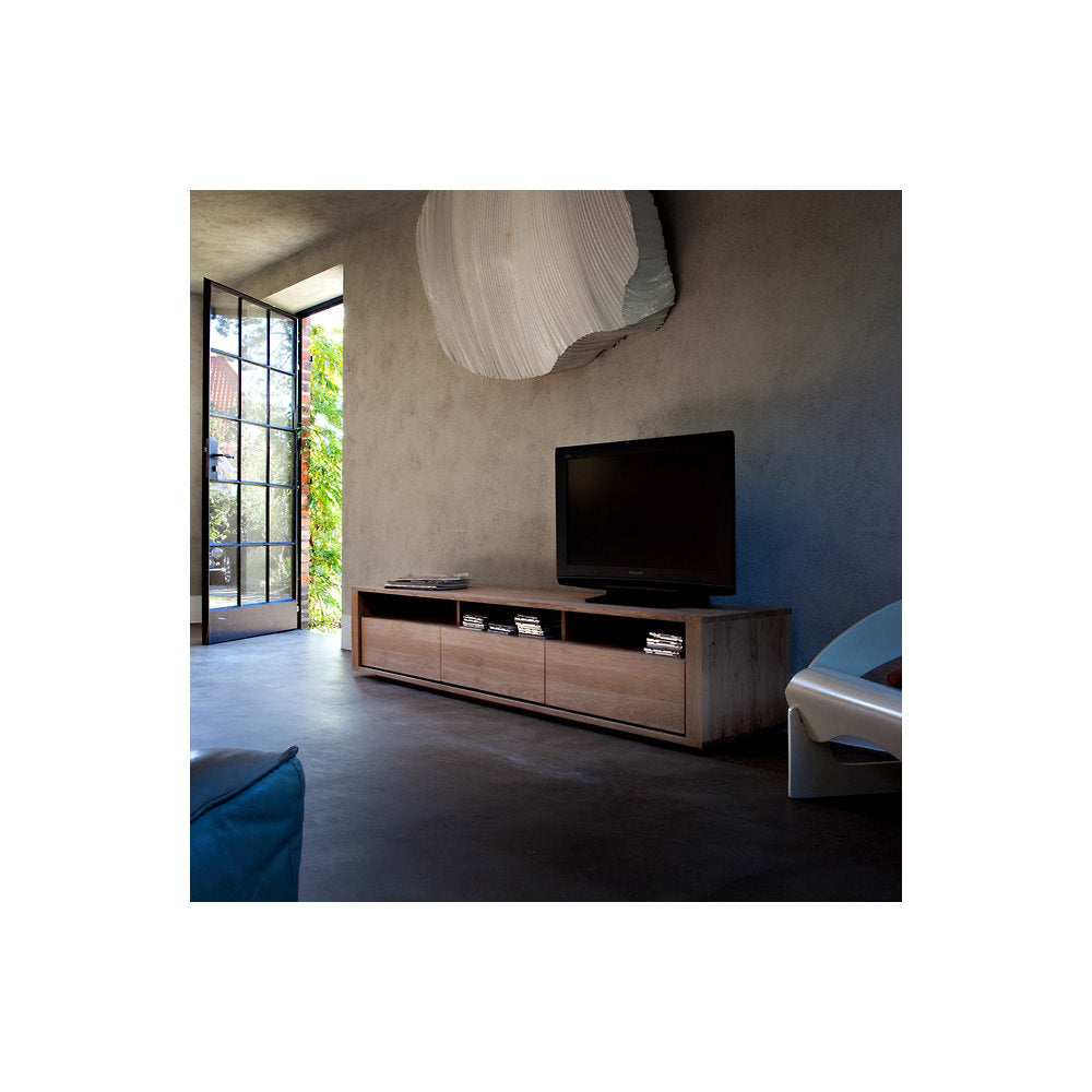 Oak Shadow TV Cupboard - 3 Drawers