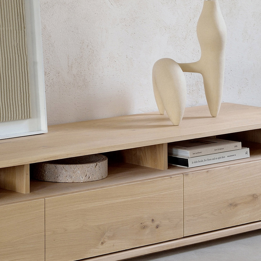 Oak Shadow TV Cupboard - 3 Drawers