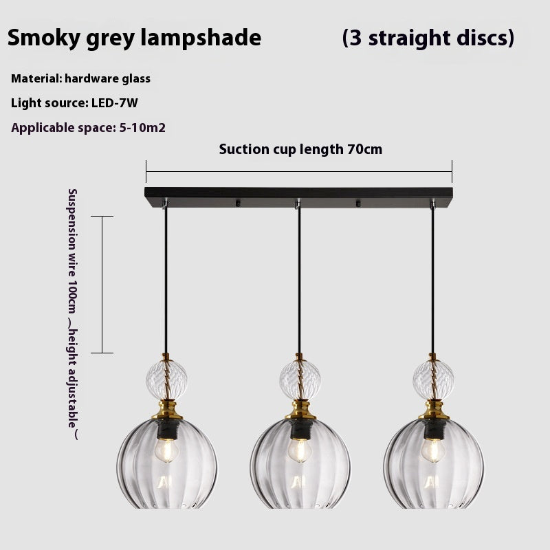 Coloured Glass Multi-Head Pendant Light / Red 3 heads / 220V 4WLED